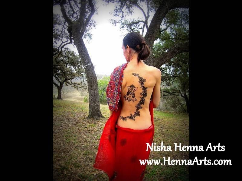 Henna design on various body parts