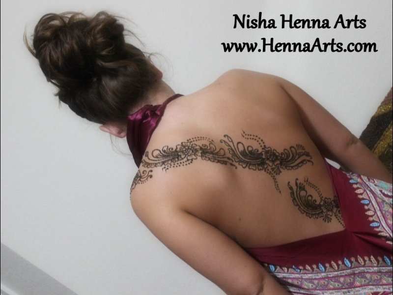 Henna design on various body parts