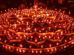 Diya decoration on Diwali