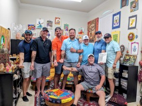 A poker party henna and branding with Texas men