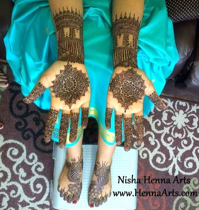 Wedding henna mehndi designs for a bride by Nisha Henna Arts